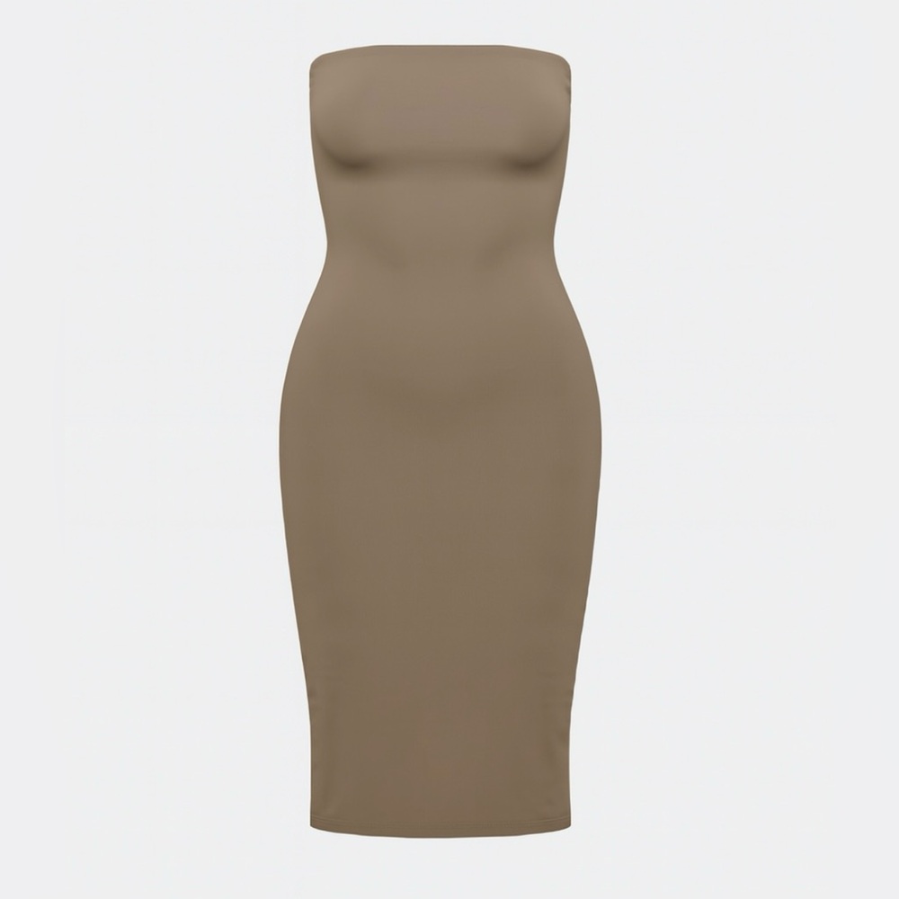 ARITZIA Babaton Contour Tube Midi Taupe Dress